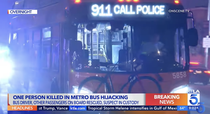 Los Angeles bus hijacked